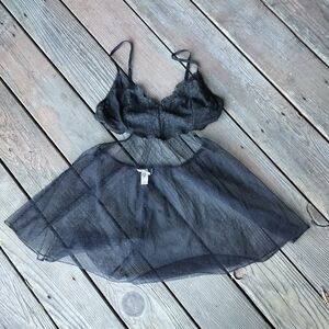 Victoria's Secret Black Sheer Chemise